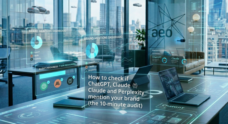 empty office with graphic overlay